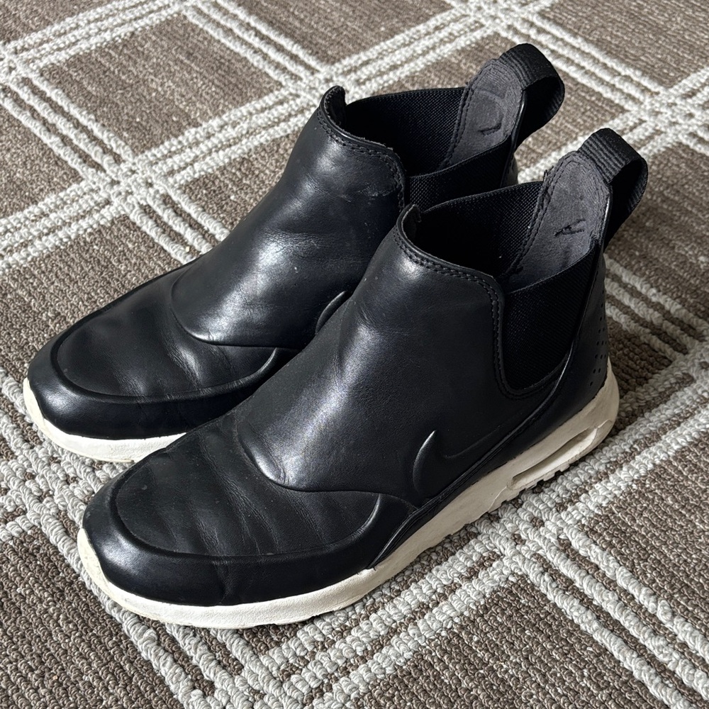 Nike Air Max Thea Black Leather Slip-On High Top Sneakers women’s 7.5